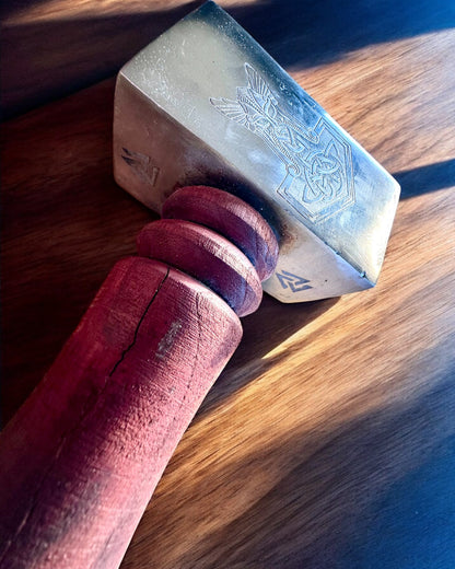 Skalders Mjölnir-hammare – 33 cm, Handsmidd Vikingahammare med Graveringsalternativ