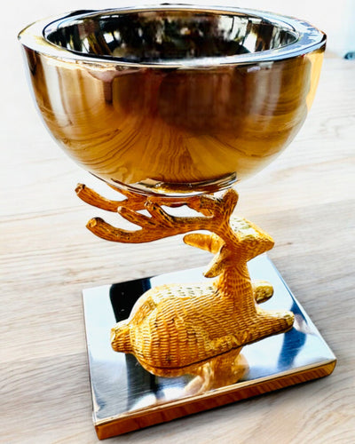 Dekorativ skål Hjort Trofé – Hantverk från Indien, personalisering med gravyr