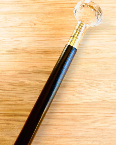 Laska för promenader "Vit Diamant" - Handgjord i trä, möjlighet till gravyr