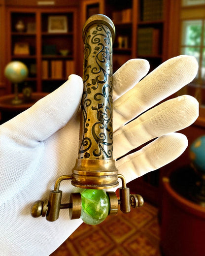 Vintage kalejdoskop ”Emerald Dreams”, 15 cm – handgjord, med möjlighet till personlig gravyr som present