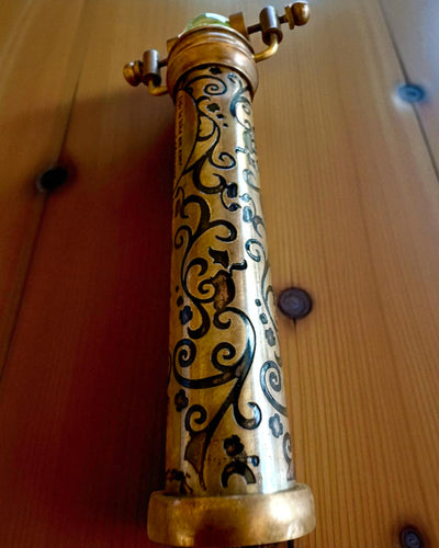 Vintage kalejdoskop ”Emerald Dreams”, 15 cm – handgjord, med möjlighet till personlig gravyr som present