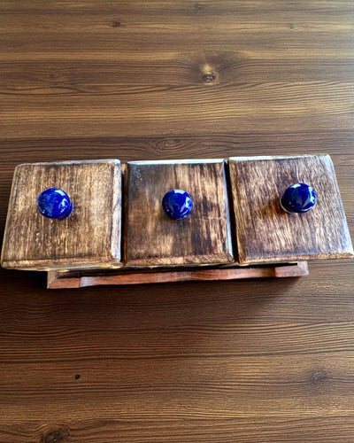 Set Royal Trio – Te, Kaffe, Socker av Shishamträ, handgjord, med möjlighet till gravyr som present