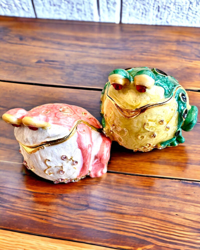 Elegant dekorativ ask "Żabi Skarb" för presentpersonalisation, med möjlighet till gravyr