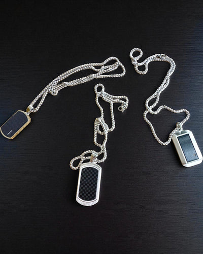 Herrhalsband Dog Tag "SteelVision" – rostfritt stål, 15 varianter, anpassning med gravyr