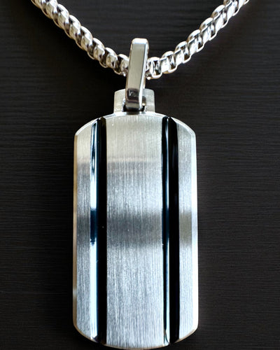 Herrhalsband Dog Tag "SteelVision" – rostfritt stål, 15 varianter, anpassning med gravyr