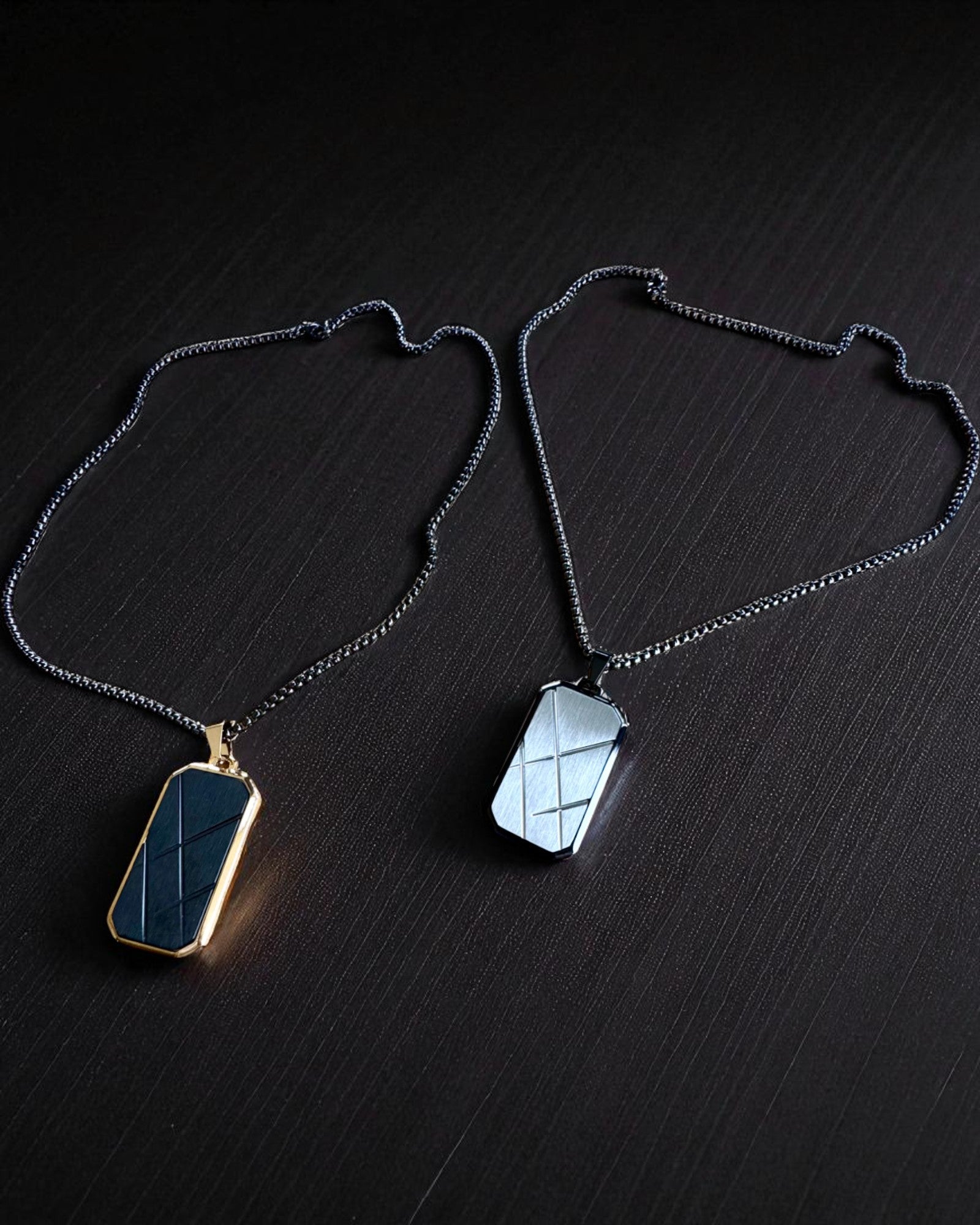 Herrhalsband Dog Tag "SteelVision" – rostfritt stål, 15 varianter, anpassning med gravyr