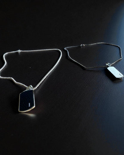 Herrhalsband Dog Tag "SteelVision" – rostfritt stål, 15 varianter, anpassning med gravyr