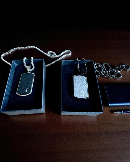 Herrhalsband Dog Tag "SteelVision" – rostfritt stål, 15 varianter, anpassning med gravyr