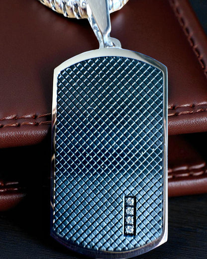 Herrhalsband Dog Tag "SteelVision" – rostfritt stål, 15 varianter, anpassning med gravyr