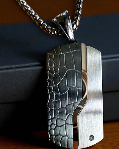 Herrhalsband Dog Tag "SteelVision" – rostfritt stål, 15 varianter, anpassning med gravyr