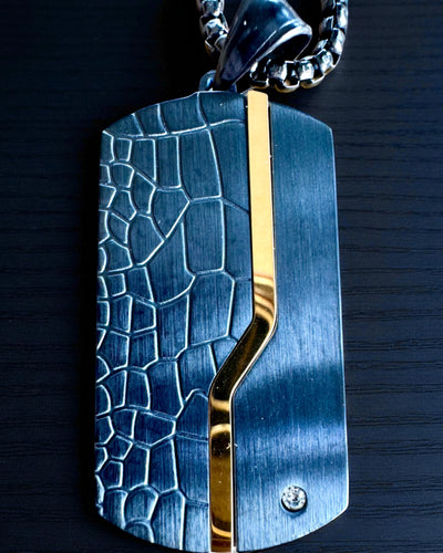 Herrhalsband Dog Tag "SteelVision" – rostfritt stål, 15 varianter, anpassning med gravyr