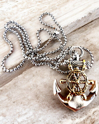 Amulett Morski "Kotwica Kapitana", halsband med gravyralternativ som present