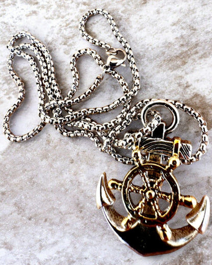 Amulett Morski "Kotwica Kapitana", halsband med gravyralternativ som present
