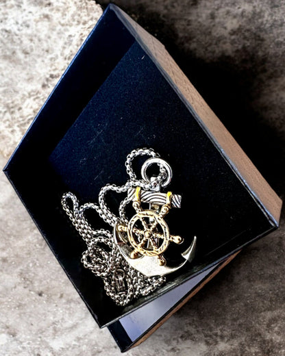 Amulett Morski "Kotwica Kapitana", halsband med gravyralternativ som present