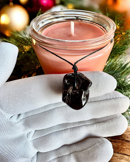 Intentionell sojavaxljus 250 ml med naturlig sten – välj din energi: Citrin eller Granat, personlig gravyr som present