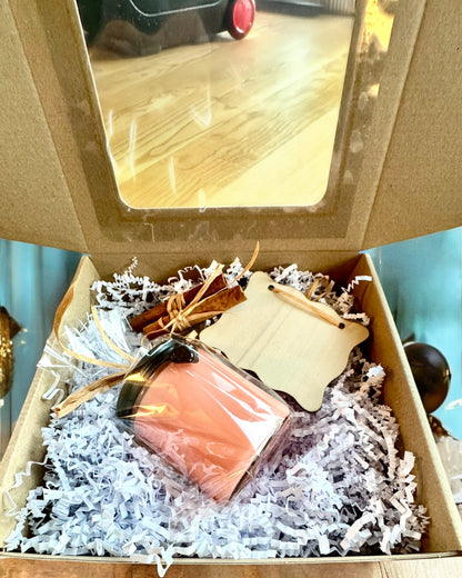 Intentionell sojavaxljus 250 ml med naturlig sten – välj din energi: Citrin eller Granat, personlig gravyr som present