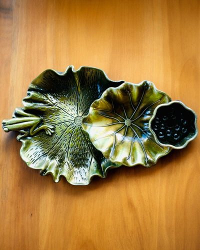 Elegant metallisk rökelsehållare Lotusblad - 4 varianter att välja mellan, möjlighet till personlig gravyr som present