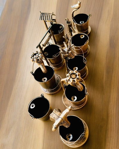 Stilfull Metallaskkopp "Rustic Charm" 19-23 cm hög, 8 varianter att välja mellan, gravyr på begäran