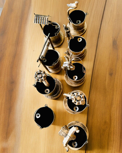 Stilfull Metallaskkopp "Rustic Charm" 19-23 cm hög, 8 varianter att välja mellan, gravyr på begäran