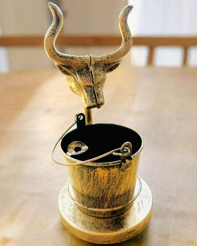 Stilfull Metallaskkopp "Rustic Charm" 19-23 cm hög, 8 varianter att välja mellan, gravyr på begäran