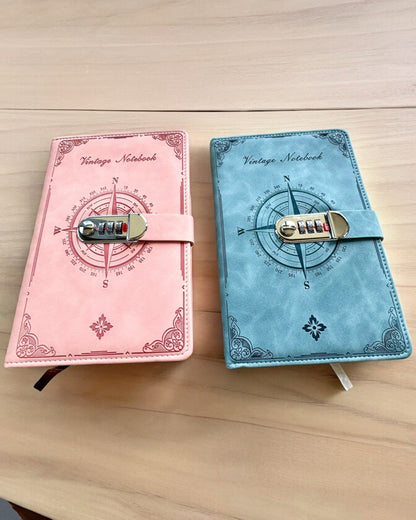 Sekretessanteckningsbok A5 Vintage med kodlås - Välj Din Stil, personlig gravyr som present