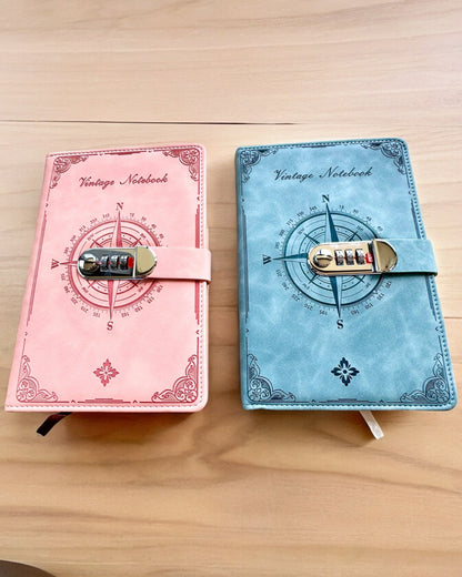 Sekretessanteckningsbok A5 Vintage med kodlås - Välj Din Stil, personlig gravyr som present