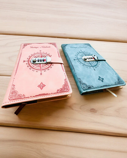 Sekretessanteckningsbok A5 Vintage med kodlås - Välj Din Stil, personlig gravyr som present