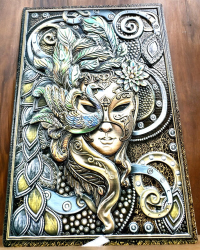 Artistisk anteckningsbok, anteckningsbok maskerad - A5, personalisering med gravyr som present