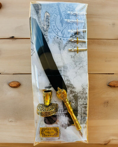 Elegant Gåsfjäder med Tillbehörsset - Royal Quill, möjlighet till personlig gravyr