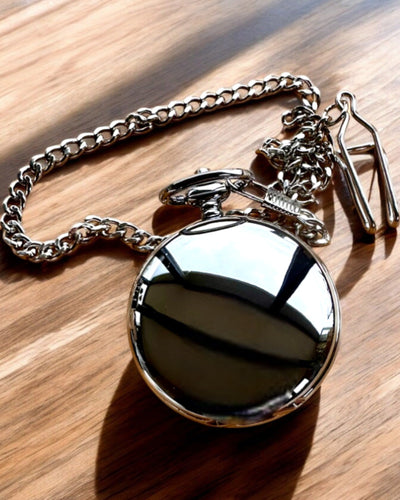 Klassisk Fickur med Dubbel Lock, Manuell, Silverfärg