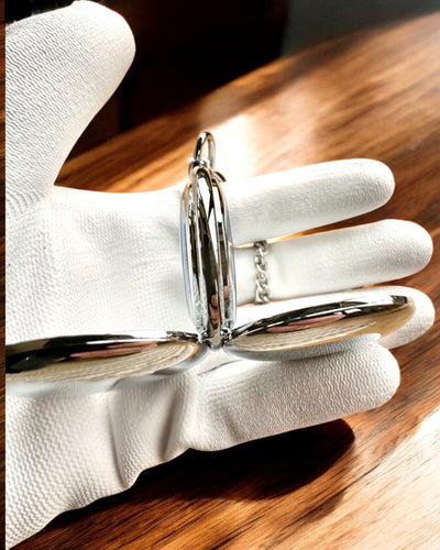 Klassisk Fickur med Dubbel Lock, Manuell, Silverfärg