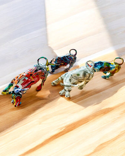 Dekorativ Skulptur Tjur "BullArt" – Unik Konst med Graveringsalternativ - 4 färgvarianter, för personlig present