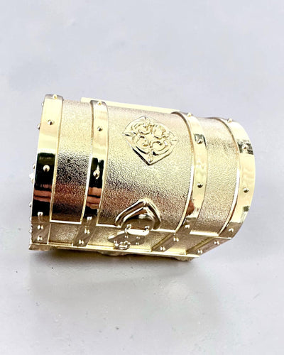Retro metallskattkista med gravyr - Silverfärgad ask 7x5x5 cm