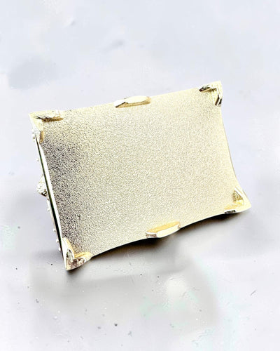 Retro metallskattkista med gravyr - Silverfärgad ask 7x5x5 cm
