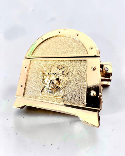 Retro metallskattkista med gravyr - Silverfärgad ask 7x5x5 cm
