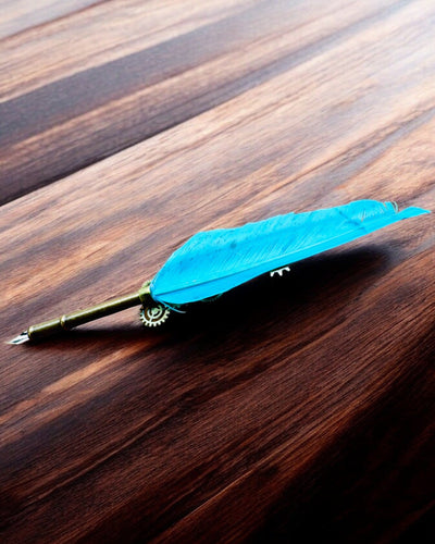 Pióro Kaligraficzne "Steampunkowa Elegancja" z Piórem z Indyka - Handgjorda 5 varianter att välja mellan, personalisering med gravyr som present