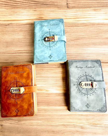 Sekretessanteckningsbok A5 Vintage med kodlås - Välj Din Stil, personlig gravyr som present