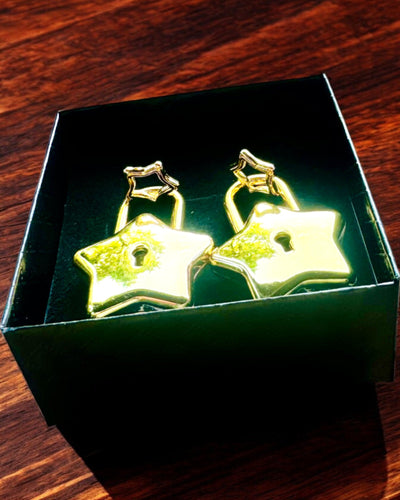 2 Stjärnformade mini Hänglås med Gravyr – Skydda Dina Drömmar, personliga som present, 2 färgvarianter att välja mellan