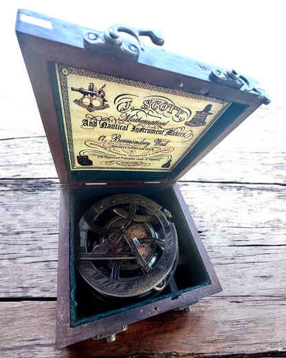 Stort Träskrin för Sextant eller premiumkompass "Mariner's Legacy" med Möjlighet till Gravyr