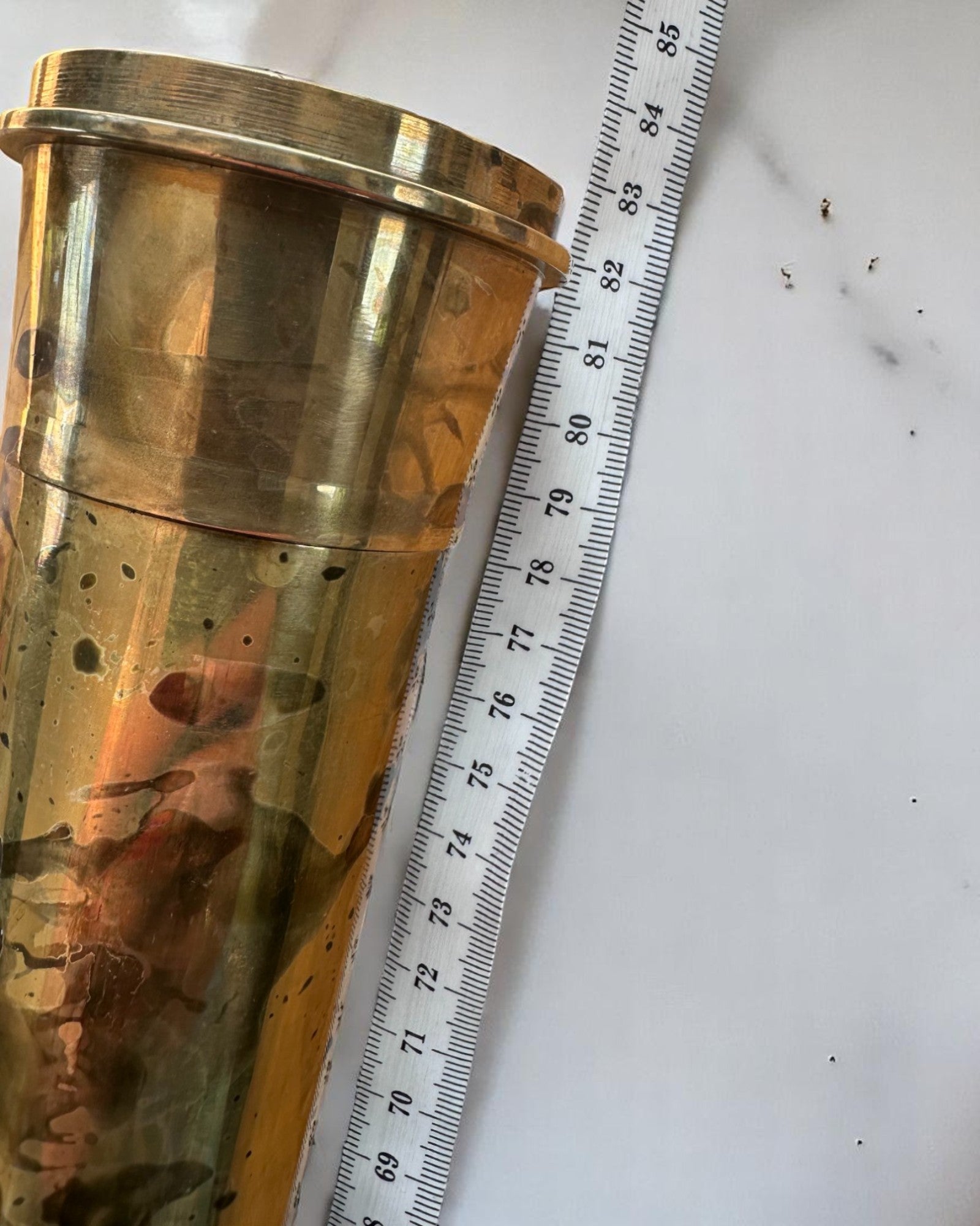 Kunglig kikare "Voyager 1818" – Exklusiv, Mässing, 83 cm, handgjord, fodral av Äkta Läder – Samlarutgåva, personalisering med gravyr som present