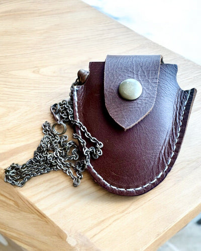 Vintage Look - Förstoringsglas i glas med läderfodral, möjlighet till personlig gravyr