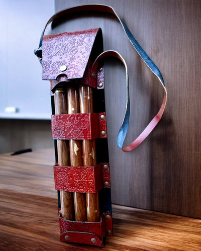 Läderfodral, skydd för promenadkäppar - möjlighet till personlig gravyr som present