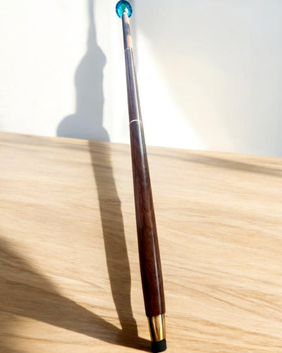 Promenadkäpp "Diamant i brons" - Handgjord i trä, möjlighet till gravyr