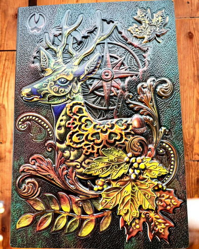 Skogshjort Anteckningsbok med Hjortmotiv, A5 - personalisering med gravyr som present