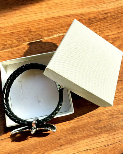 Herrarmband "SkyRider" – Läderstil med Karaktär - möjlighet till personlig gravyr