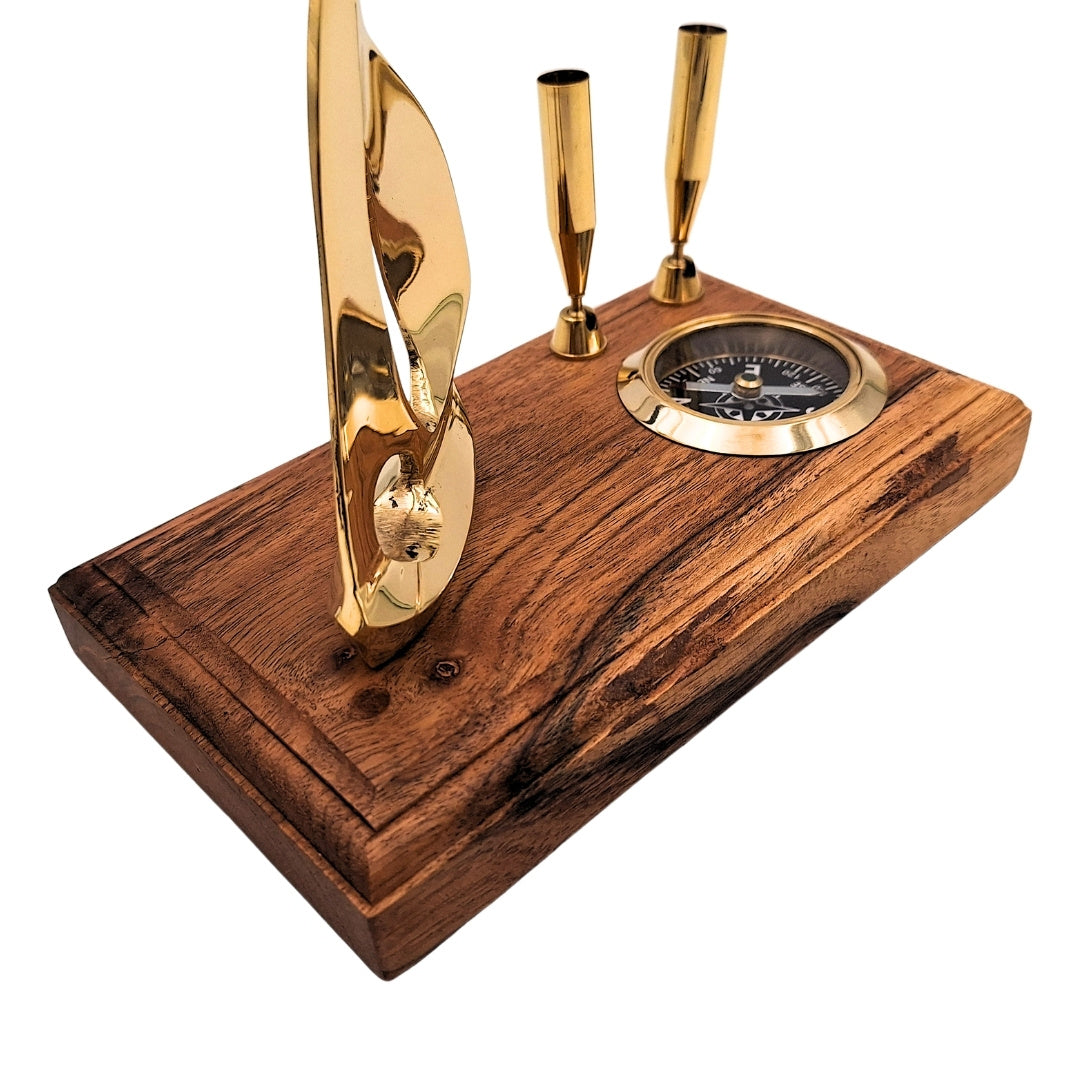 Elegant skrivbordsset - yacht och kompass - elegant maritim gåva - BCPH103