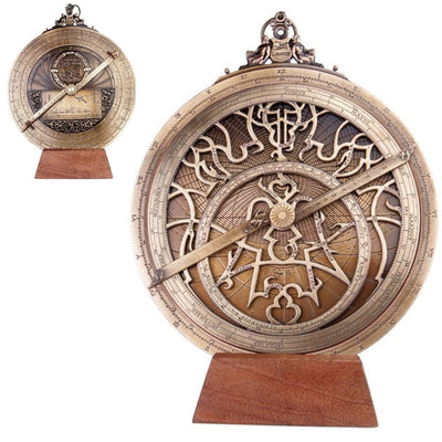 Stort europeiskt astrolabium - diameter 20 cm - premiumgåva för astronom eller seglare - H35