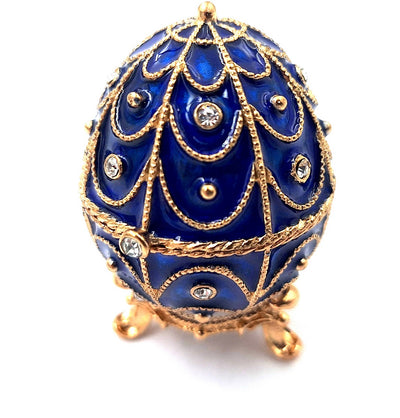 Exklusiv metallask med kristaller - Fabergéägg - B0748-17 BL