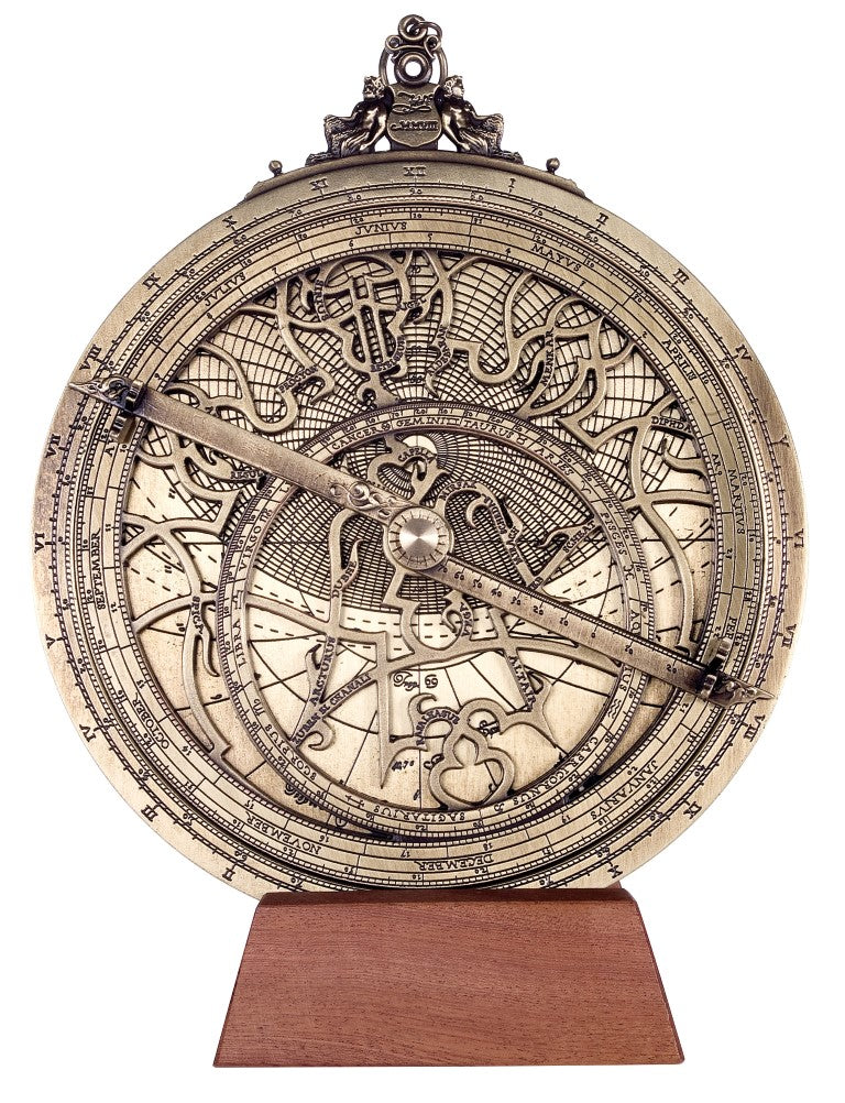 Stort Rojas-astrolabium i mässing – diameter 20 cm – reproduktion – H34