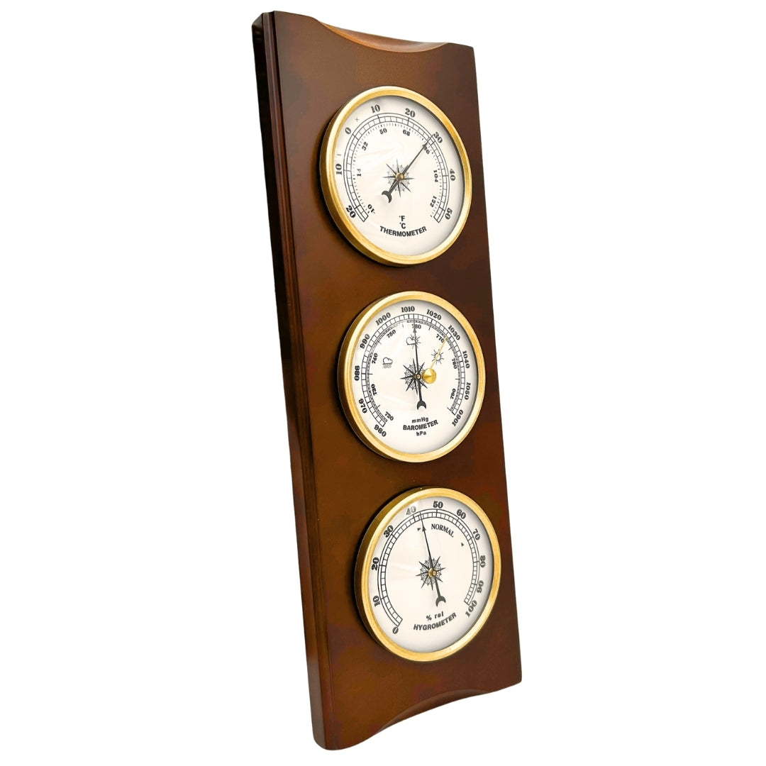 Elegant väderstation – barometer, termometer och hygrometer, 36cm, retro - YG336